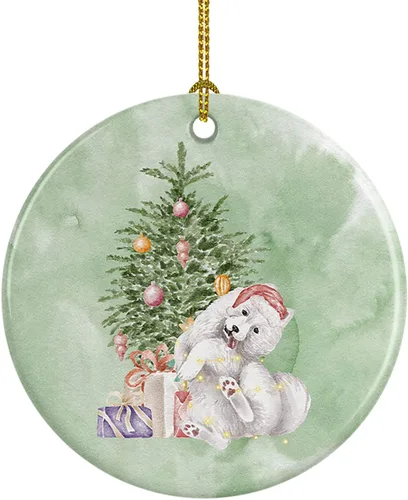 Vista 48 de Caroline's Treasures Bulldog, Bulldog inglés #2 y árbol de cerámica adorno colgante para árbol de Navidad, decoración colgante para el hogar