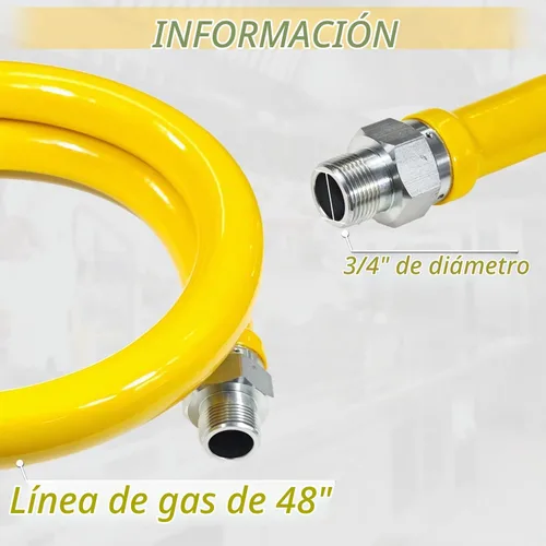 Vista 6 de Kit de sistema de seguridad, kit de conector de manguera de gas de 48 pulgadas de diámetro interior de 3/4 pulgadas con codos de cabeza giratoria