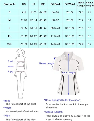 Vista 6 de JACK SMITH Women's Golf Polo Shirts Short Sleeve Lightweight Moisture Wicking Zipper Tennis Tops Slim Fit Sportwear