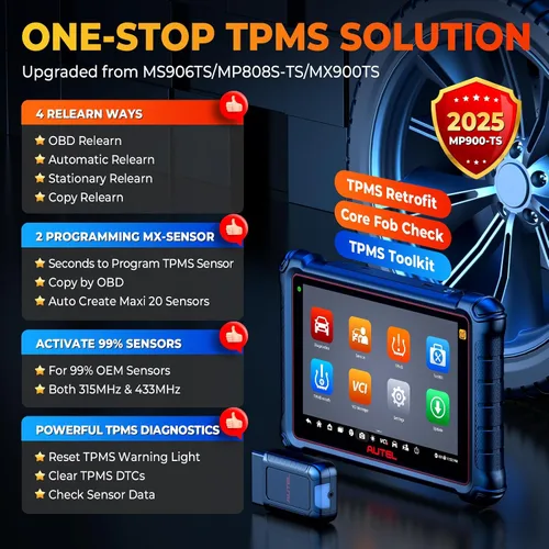 Vista 4 de Autel Escáner MaxiPRO MP900TS, 2026 8 pulgadas MP900-TS Top TPMS como MS906 Pro-TS, hasta de MaxiSYS MS906 PRO MS906TS MK900TS, Servicio de función