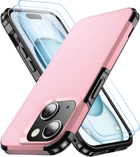 Vista 11 de Funda a prueba de golpes para iPhone 15, [Protección contra caídas de grado militar de 15 pies], con 2X [Protector de pantalla de vidrio templado]