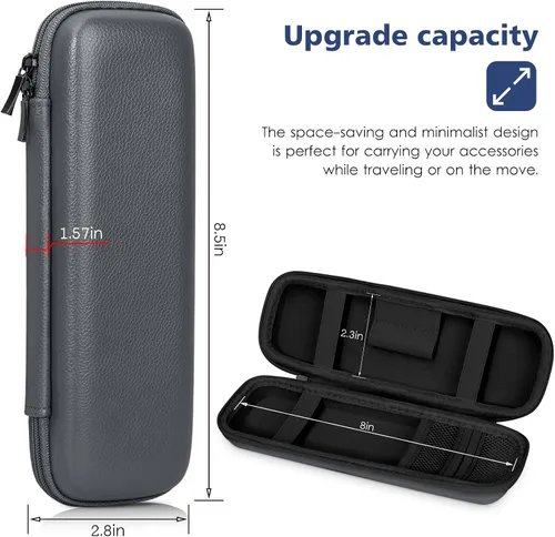 Vista 2 de DTTO Funda con soporte para Apple Pencil Pro/Pencil (1ª/2ª generación)/lápiz (USB-C), funda protectora rígida de piel sintética para accesorios