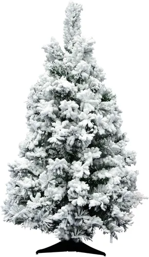 Vista 14 de Vickerman - Árbol de Navidad artificial de pino de Alaska de 36 pulgadas, con efecto nevado. Verde