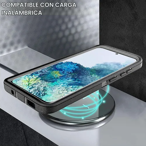 Vista 7 de Funda S20 Plus con 2 protectores de pantalla de TPU, 3 en 1, a prueba de golpes, resistente para Galaxy S20 Plus (negro/gris)