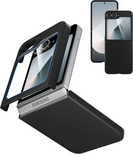 Vista 10 de Cresee Funda para Samsung Galaxy Z Flip 5 (2023) con protector de pantalla de cubierta, funda delgada para teléfono de PC dura para Galaxy Z Flip5