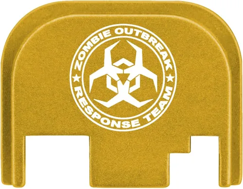 Vista 23 de NDZ Performance Gen 1-4 Rear Slide Cover Plate for Glock 9mm .40 .357 .45 Laser Engraved Popular Images in Black Aluminum - Choose Image