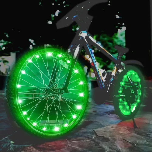 Vista 8 de dobestyou - Luz LED para rueda de bicicleta, luz para rueda de bicicleta para ciclismo nocturno, impermeable IP65, iluminación de 3 modos, fácil