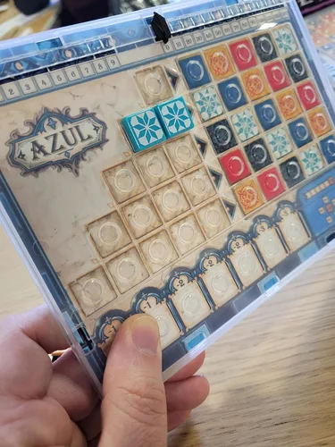 Vista 3 de Azul Mini Juego de Mesa - Diversión Portátil de Colocación de Fichas, Juego de Estrategia para Niños y Adultos, Edades 8+, 2-4 Jugadores, Tiempo