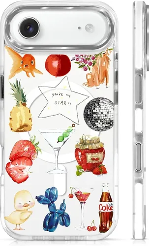 Vista 103 de Funda para iPhone 13 Pro, transparente con bonito patrón de tiburón azul, compatible con Magsafe funda protectora suave para mujeres y niñas (blanco)