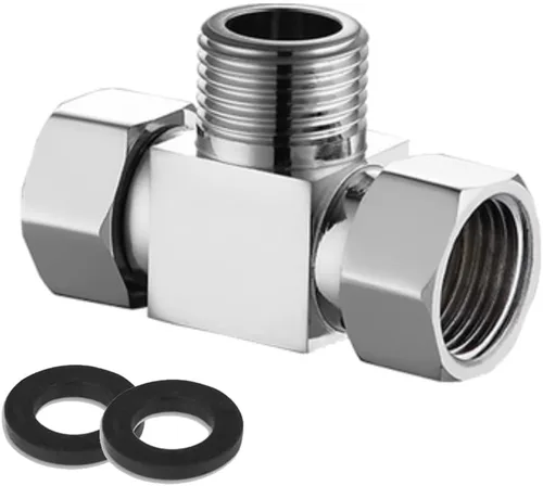 Vista 18 de Adaptador desviador de agua, 4 vías X1, conector de manguera G1/2", latón cromado, plata