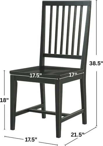 Vista 3 de Vienna Sillas de comedor de madera, juego de 2, 17.50 pulgadas de ancho x 21.60 pulgadas de profundidad x 38.50 pulgadas de alto, capacidad
