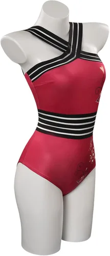 Vista 4 de IOONCHI Ada Wong - Disfraz de cosplay de una pieza, traje de baño RE4 Remake frontal cruzado para mujer