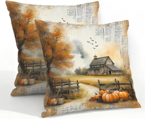 Vista 29 de Juego de 2 fundas de almohada impermeables para exteriores, 16 x 16 pulgadas, fundas de almohada decorativas de patio para muebles de jardín, sofá