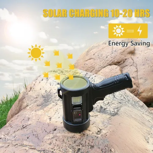 Vista 3 de Foco de 100000 Lúmenes, 6 Modos Linterna LED Recargable Como Se Ve en TV con Trípode, Filtros de Color, Luces Solares Super Brillantes