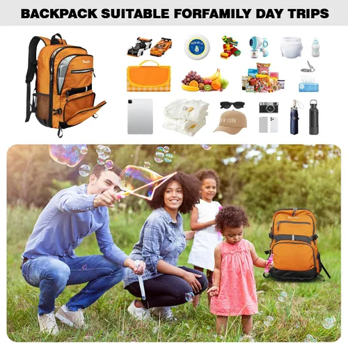 Vista 4 de Seektop Mochila de senderismo plegable de 40 L para mujeres y hombres, mochila de viaje ligera y plegable aprobada para vuelos al aire libre