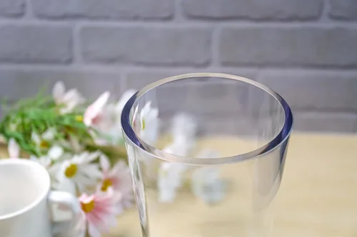 Vista 5 de CYS EXCEL Florero cilíndrico de vidrio transparente de 8 pulgadas con apertura de 4.5 pulgadas, elegante centro de mesa para bodas, eventos