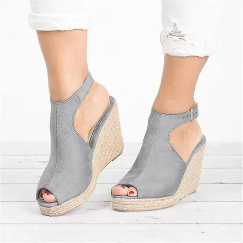 Vista 4 de NOLDARES Sandalias casuales para mujer, de moda, con plataforma, alpargata y cuñas, cómodas romanas, con correa al tobillo