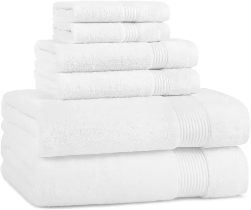 Vista 23 de Juego de toallas de baño Arkwright de 4 piezas - 100% algodón súper suave, 600 GSM de secado rápido y absorbente, artículos de lujo para baño