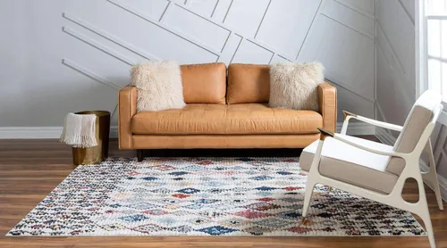 Vista 4 de Unique Loom Morocco Collection Abstract Tribal, alfombra bohemia (2 pies 2 pulgadas x 3 pies 0 rectangular, multi/azul)