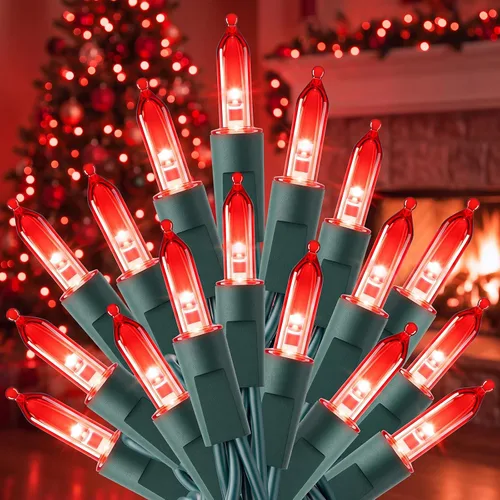 Vista 14 de Brightown Luces de Navidad blancas cálidas, 32 pies, 100 luces LED de Blanco cálido