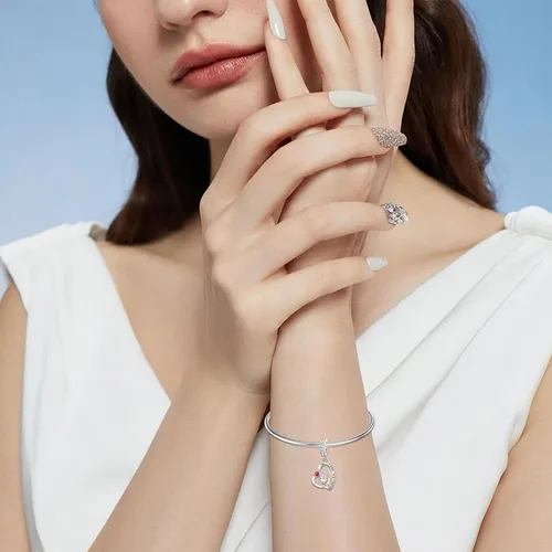 Vista 132 de PROESS Dije para padre, madre e hija, pulsera de plata de ley para pulseras, regalos de cumpleaños, día de San Valentín, para hija, madre, amante