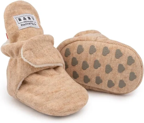 Vista 18 de Sawimlgy - Botines de algodón antideslizantes para recién nacido, con agarre, para cuna o para el invierno