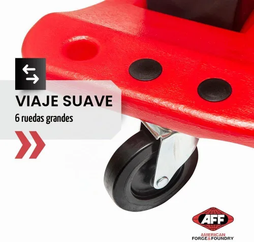 Vista 4 de AFF XL Mechanic's Creeper - Creeper Ergonómico de 47" de Longitud con Reposacabezas Acolchado y Bandejas Magnéticas para Herramientas - Super