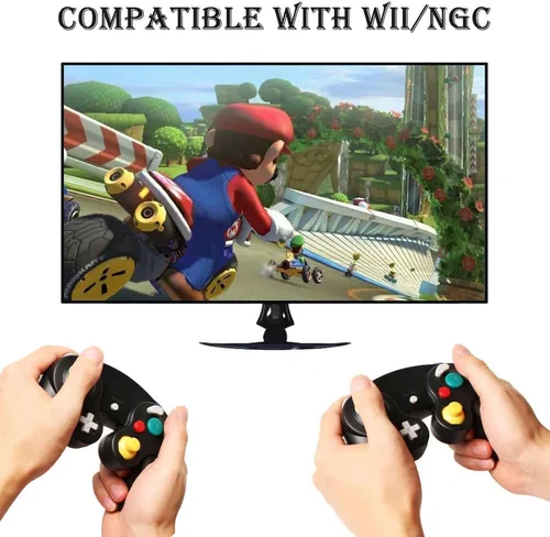 Vista 3 de Reiso Gamecube Controller, 2 Pack NGC Classic Wired Controller for Wii Game cube Console (Clear Purple and Clear White)