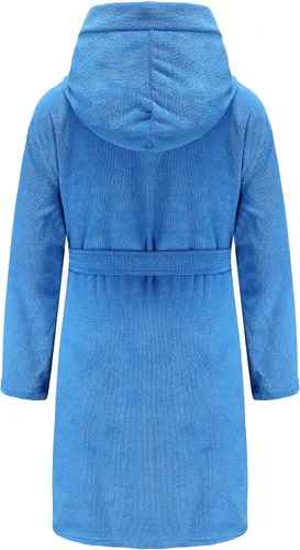 Vista 2 de E.W Apparel Bata de baño con capucha para niños y niñas, de algodón, toalla de rizo suave, bata de tela de rizo de 5 a 16 años