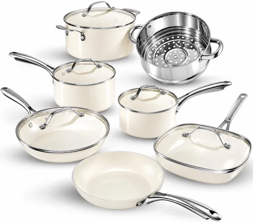 Vista 9 de GOTHAM STEEL - Juego de utensilios de cocina de cerámica de titanio Gris