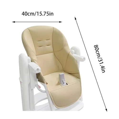 Vista 5 de LAFANDE Fundas para silla alta para bebé, cojín para silla de comedor de bebé, cojín transpirable, piel sintética con asiento acolchado para Peg
