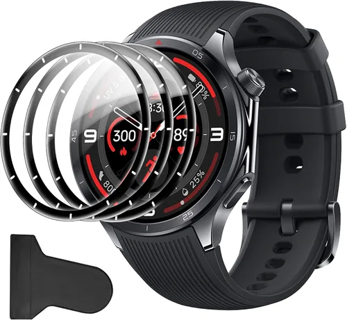 Vista 24 de Protector de pantalla compatible con Amazfit Active 2, antiarañazos, cobertura de pantalla completa 3D, compatible con fundas, HD Ultra, paquete de 3