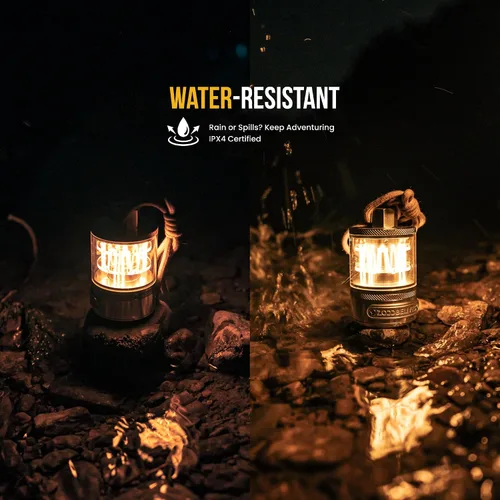 Vista 11 de ZOOOBELIVES - Lámpara de camping vintage de aluminio con luz cálida ajustable, lámpara artesanal de aleación, autonomía de 72H con USB-C