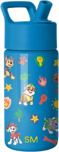 Vista 20 de Simple Modern Botella de agua para niños con tapa con pajilla, vaso aislado de acero inoxidable de 14 onzas para niños y a prueba de derrames