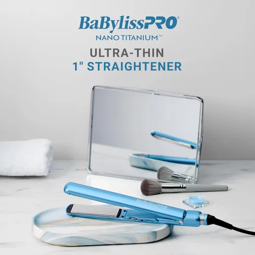 Vista 5 de BaBylissPRO Plancha plana ultrafina de 1 pulgada, plancha para el cabello, platos más cortos
