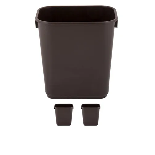 Vista 18 de Cubo de basura rectangular beige de 10 galones para restaurante, papelera comercial, papelera de plástico para oficina, cubo de basura para baño