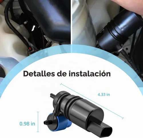 Vista 4 de Bomba de limpiaparabrisas compatible con Honda Pilot 2012 2013 2014 2015 reemplaza 76806-SZA-A12 76806SZAA12, bomba de líquido para limpiaparabrisas