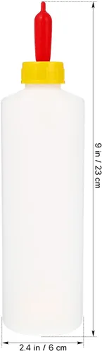 Vista 3 de Yardwe Biberones de cabra 5 unidades, biberones de cordero de 13.5 fl oz con pezones, alimentador de leche de ganado de plástico para cabras