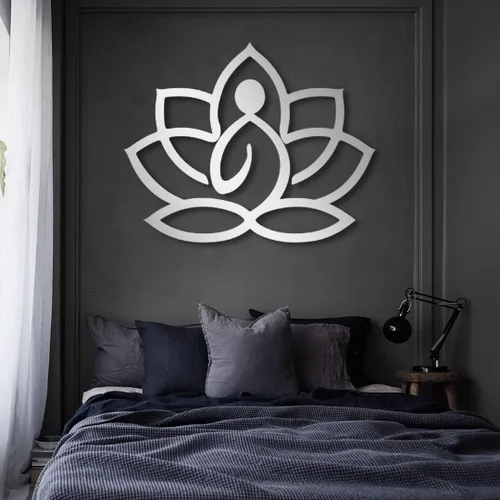 Vista 6 de Arte de pared de metal de flor de loto, arte de pared de flor de loto de metal, decoración de pared de metal, letrero de flor de loto, arte de pared