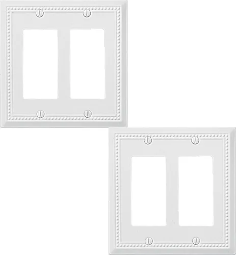 Vista 35 de OKAWYC Belaire - Cubierta para interruptor de luz de decoración individual, placa de pared de metal con cuentas, paquete de 4 unidades de bronce