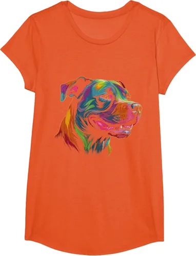 Vista 37 de Pit Bull Mom Dog Lover Colorido Artistic Pitbull Owner - Camiseta para mujer, Negro