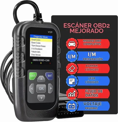 Vista 2 de Herramienta de diagnóstico OBD2 para coche, lector de código, probador de voltaje, código de falla de la luz de motor, OBD2/EOBD para vehículos