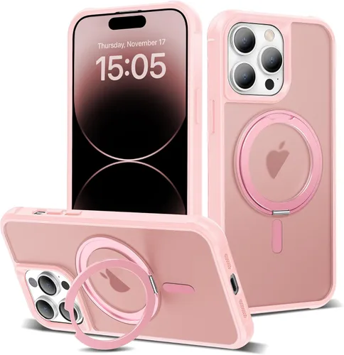 Vista 30 de Funda para iPhone 11 con soporte de anillo magnético giratorio de 360° [compatible con Mag-Safe] [Protección de grado militar] Funda translúcida