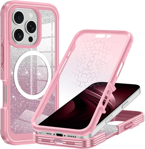 Vista 51 de Hekodonk Funda para iPhone 15 Pro Max, compatible con Magsafe [protector de pantalla de vidrio templado integrado y protección de lente de cámara]