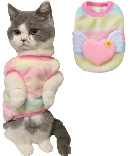 Vista 9 de ANIAC Ropa de conejo para conejos, chaleco cálido de gatito, camisa de forro polar XXXS para perro, camiseta acogedora para conejito, conejillo