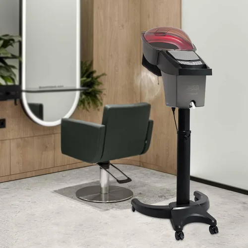 Vista 3 de Vaporizador de pelo de salón, procesador de cabello O3 con microniebla de ozono con panel de operación inteligente multifuncional, luz de siete