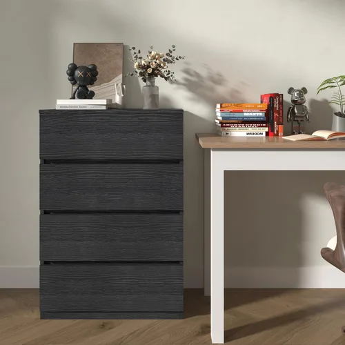 Vista 7 de furtble Cómoda de 4 cajones, cómoda para armario, cómoda pequeña, cómoda moderna para dormitorio, armario de almacenamiento para entrada, sala