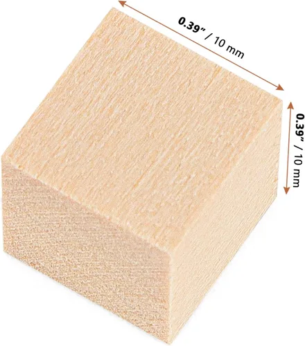 Vista 2 de LEXININ 500 cubos de madera pequeños de 0.4 pulgadas, 1 mini bloques de madera sin terminar de 0.4 x 0.4 in, cubos de madera cuadrados en blanco