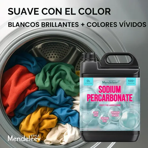 Vista 7 de Blanqueador y oxígeno de percarbonato de sodio de 2.5 libras, potenciador y limpiador de ropa