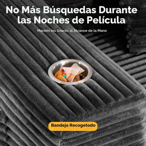 Vista 8 de CAMMOO Sofá seccional deshuesado en forma de L de 108 pulgadas, sofá nube Gris
